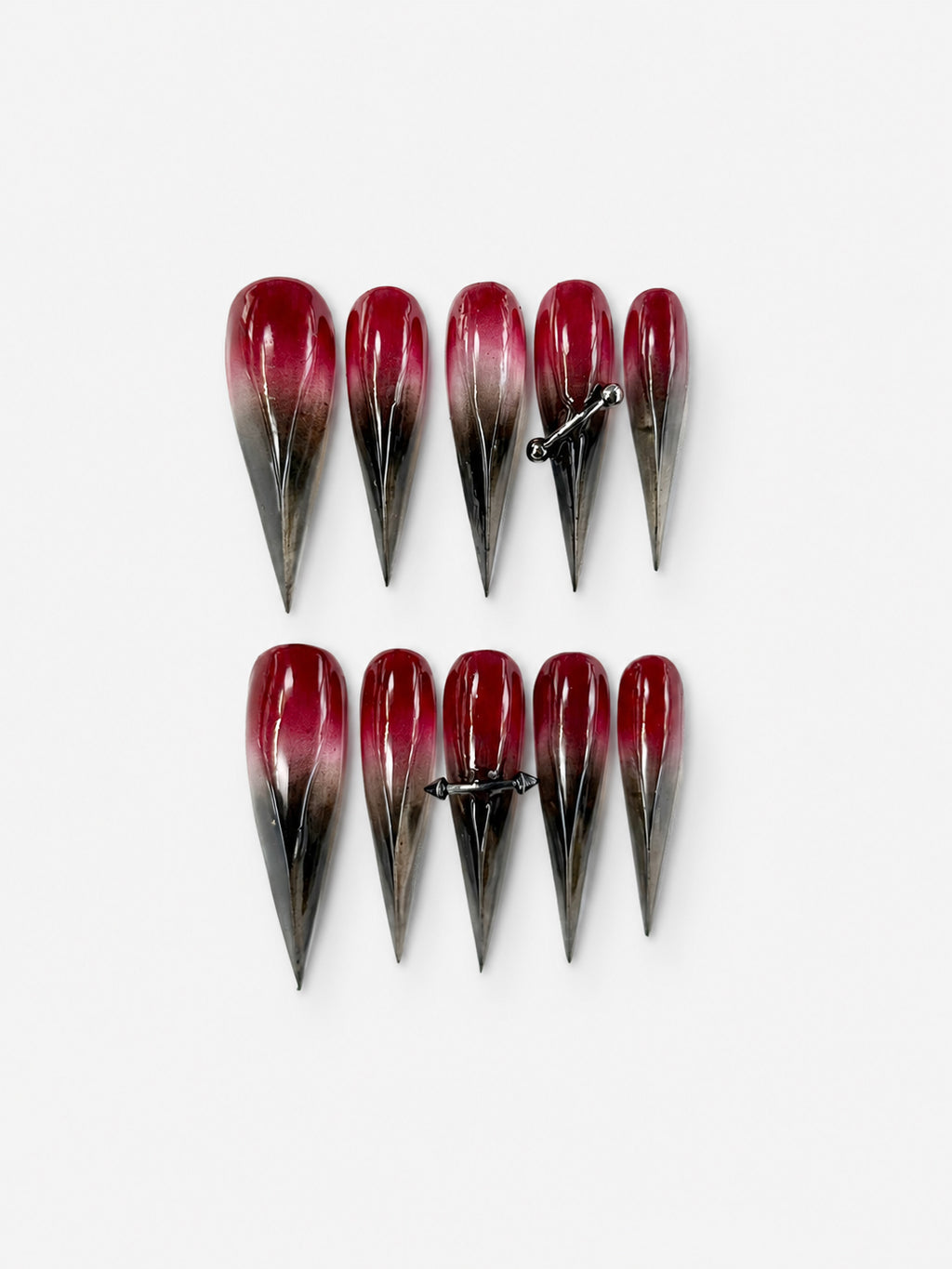 Burgundy Gradient Spike Goth