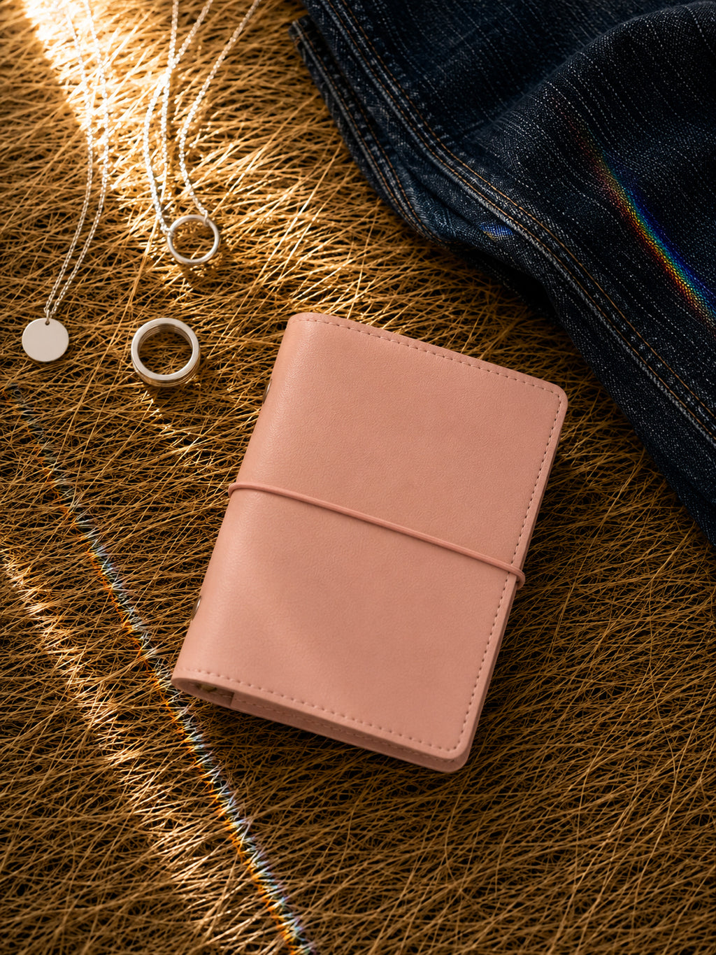Blush Pink Soft Leather Binder