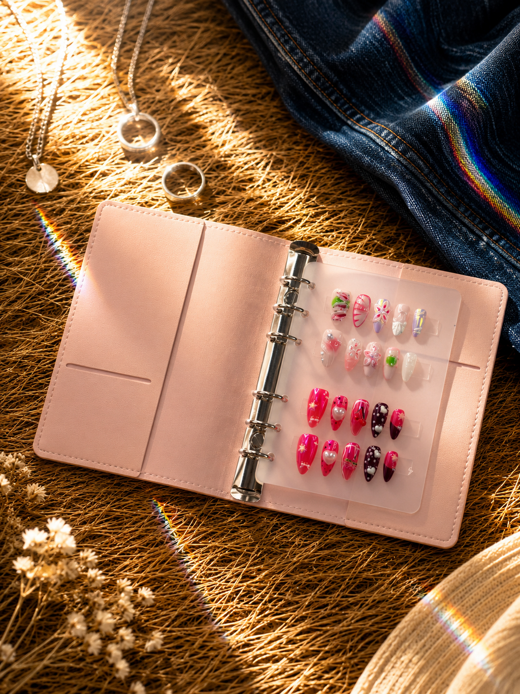 Blush Pink Soft Leather Binder