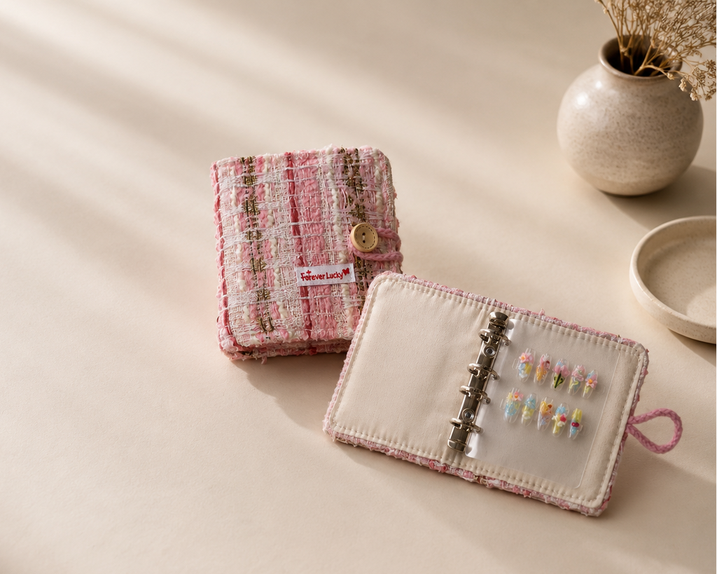 Pink Tweed Charm Binder