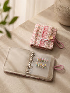Pink Tweed Charm Binder