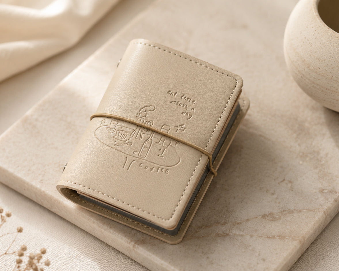 Cream Coffee Emboss Binder