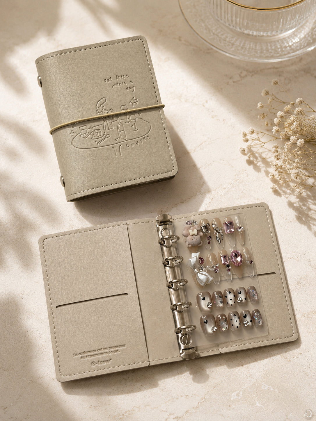 Cream Coffee Emboss Binder
