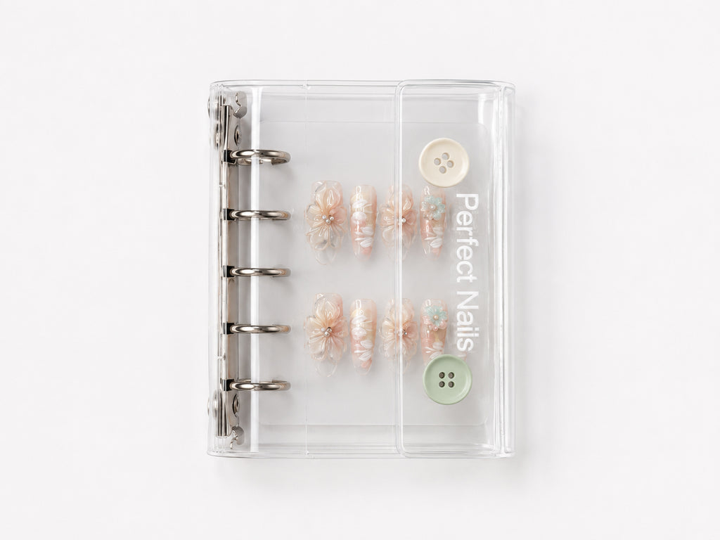 Mint Button Clear Binder