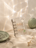 Mint Button Clear Binder