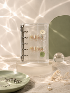 Mint Button Clear Binder