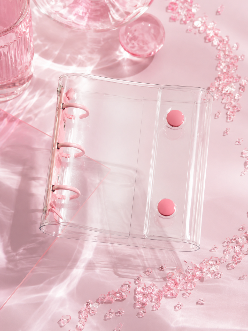 Peach Pink Snap Mini Binder