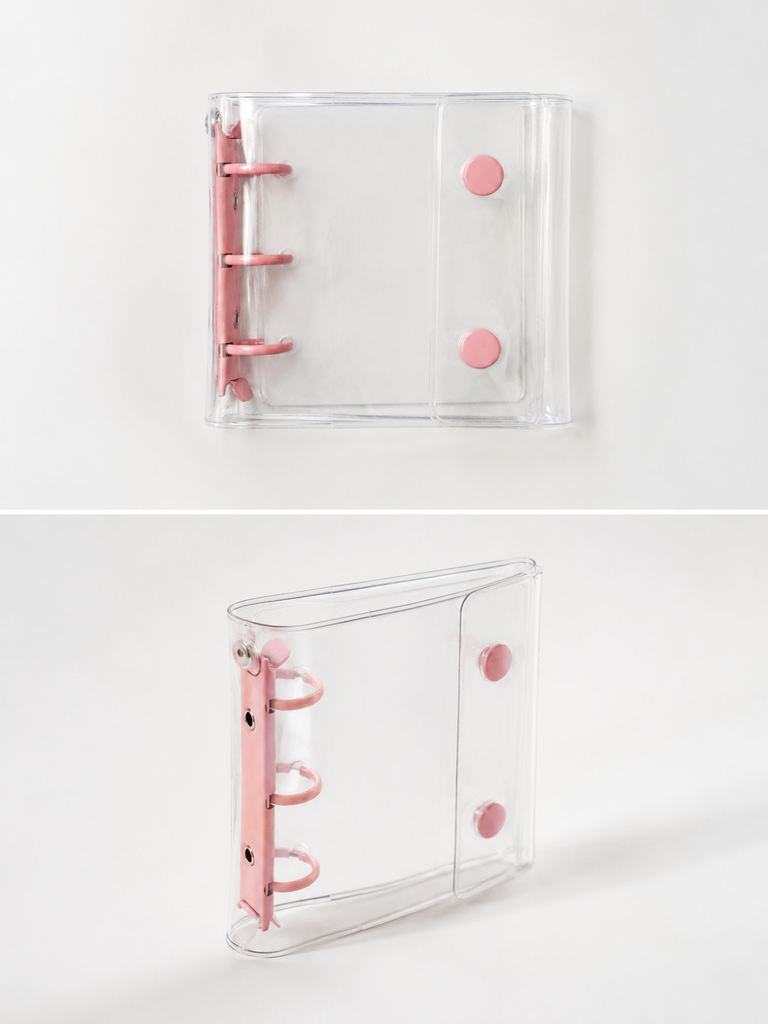 Peach Pink Snap Mini Binder