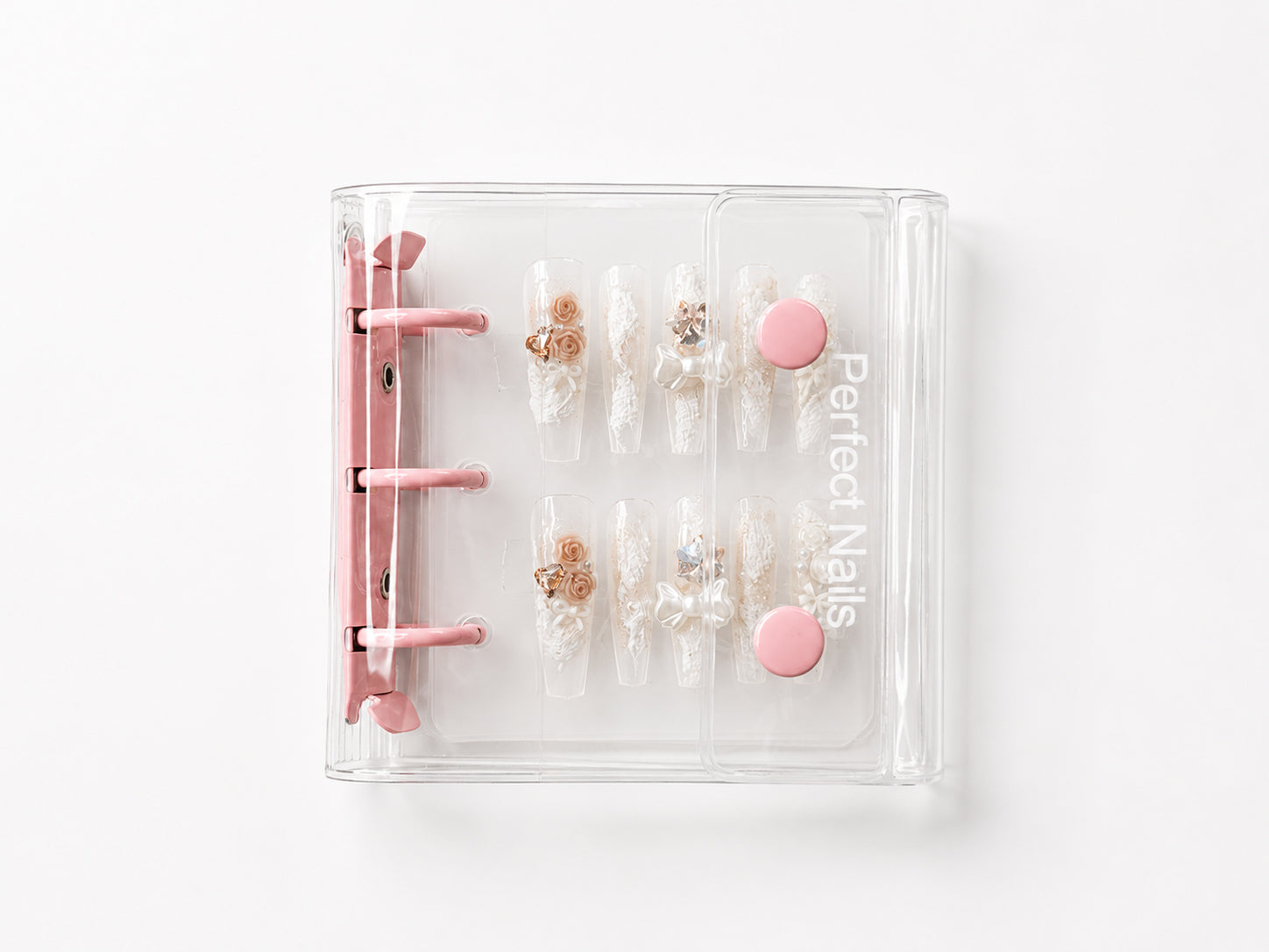Peach Pink Snap Mini Binder
