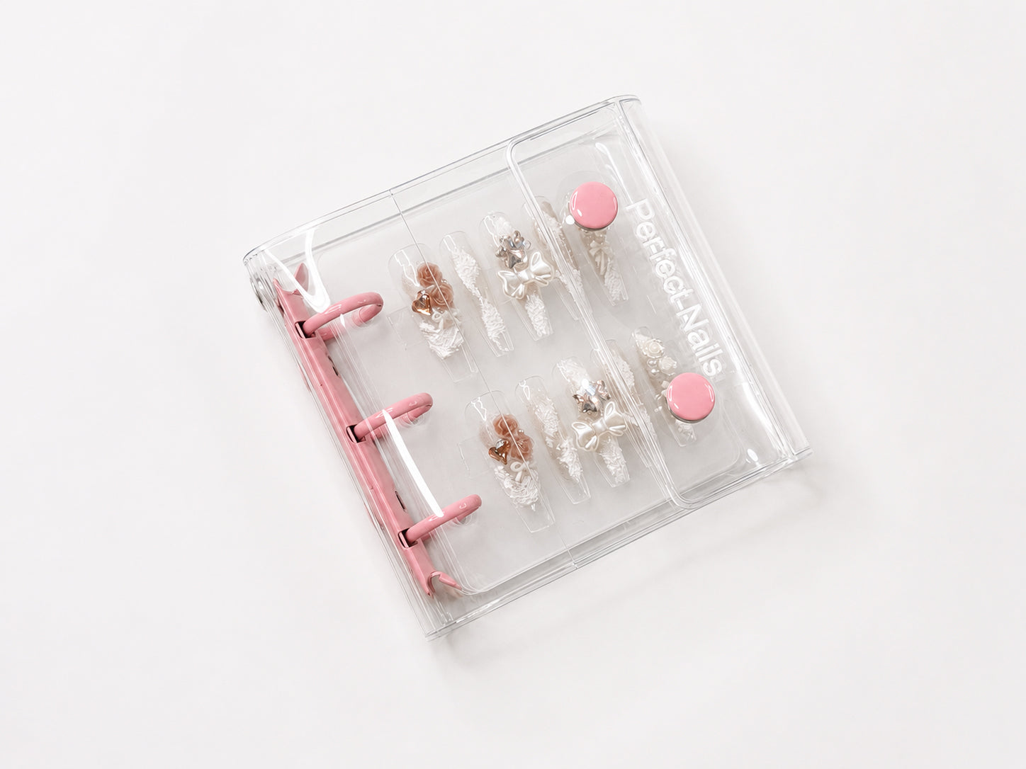 Peach Pink Snap Mini Binder