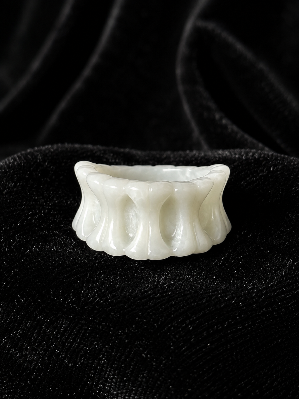 Sculpted Bone Jade Ring