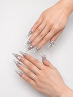 Silver Pink Star Heart