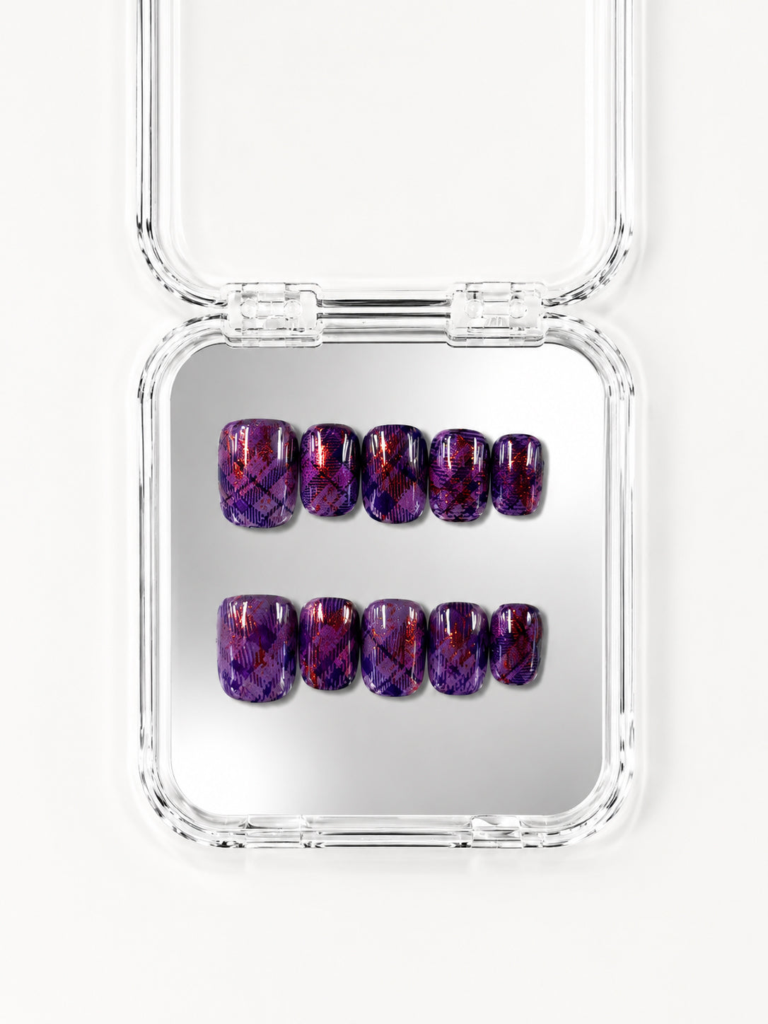 Plum Tartan Glitter