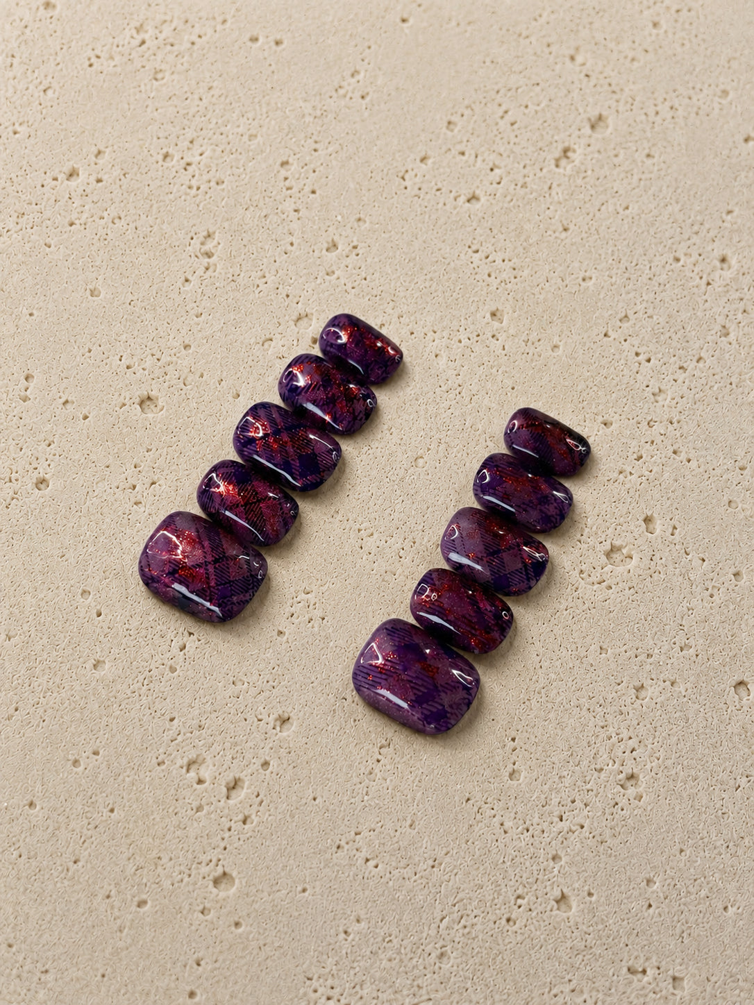 Plum Tartan Glitter