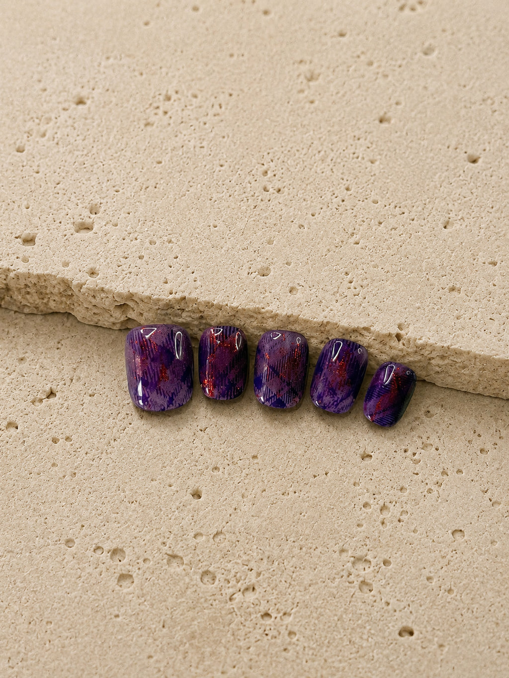 Plum Tartan Glitter