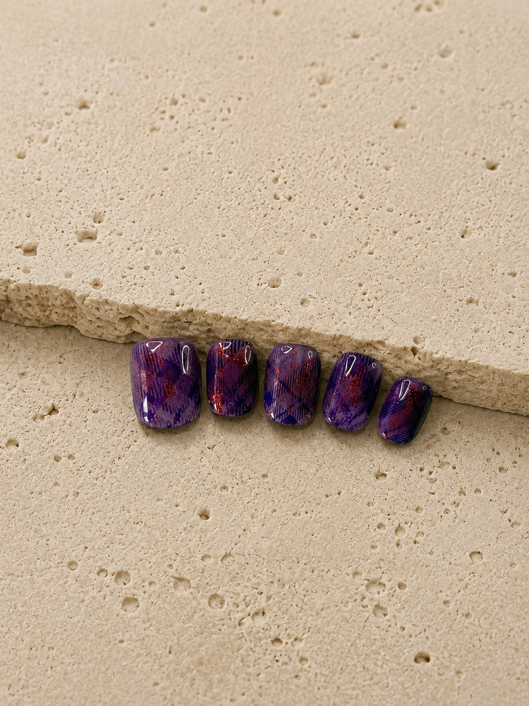 Plum Tartan Glitter