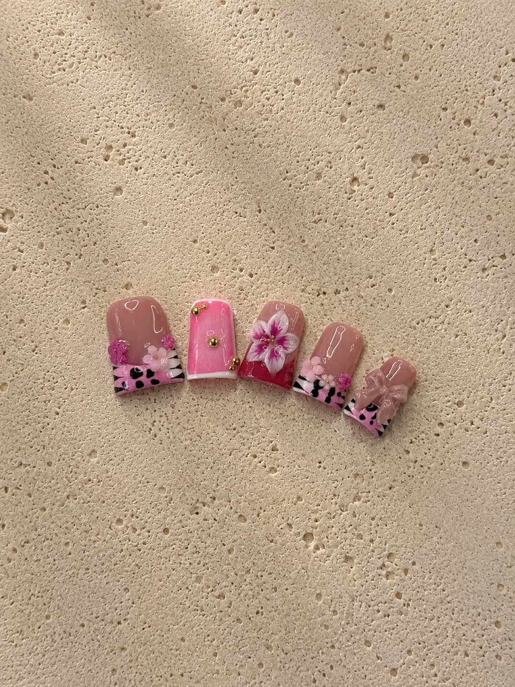 Pink Cow Print Floral
