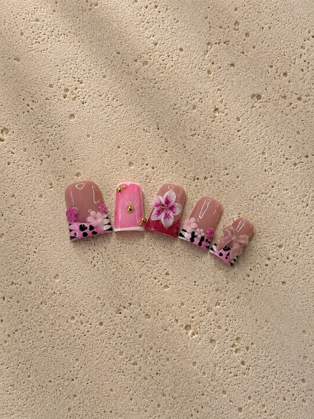 Pink Cow Print Floral