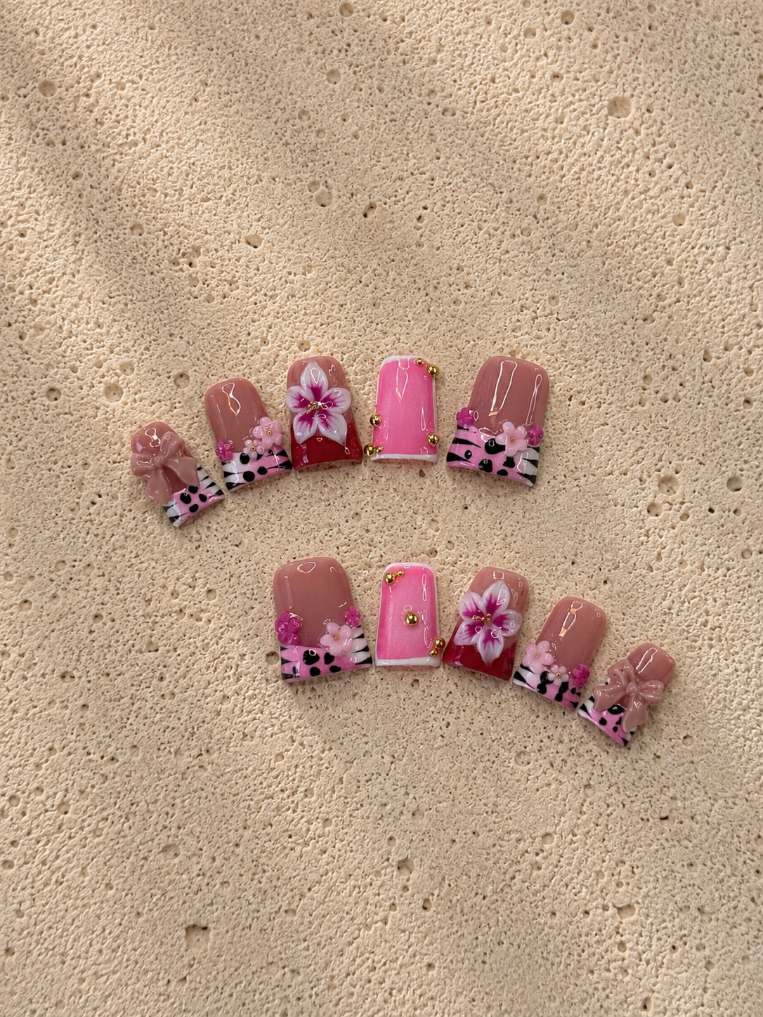 Pink Cow Print Floral