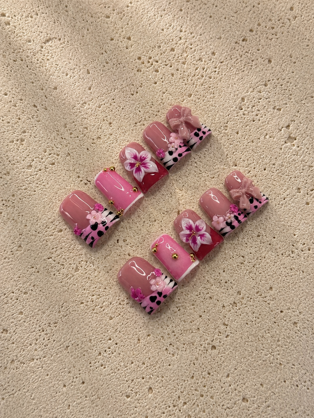 Pink Cow Print Floral