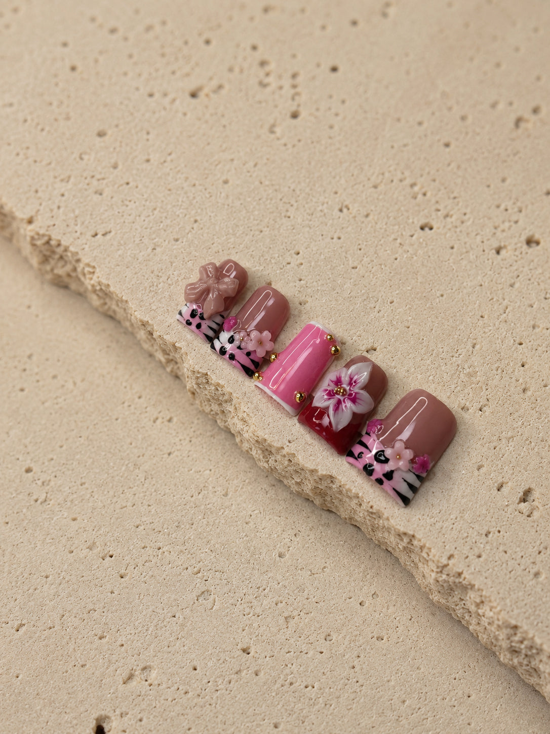 Pink Cow Print Floral