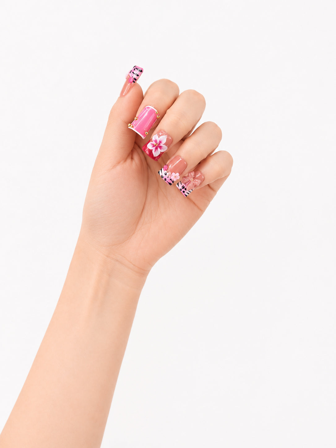 Pink Cow Print Floral
