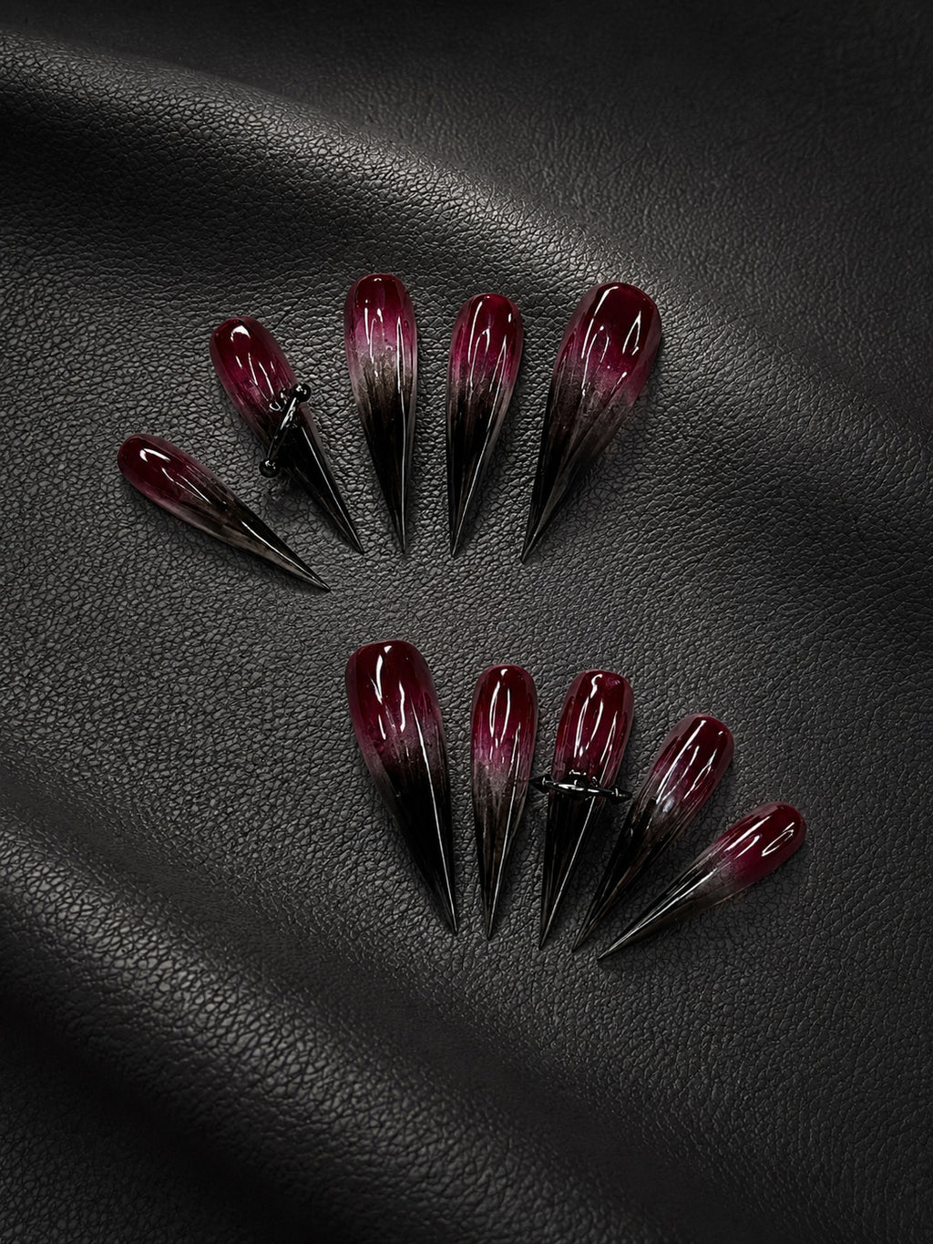 Burgundy Gradient Spike Goth