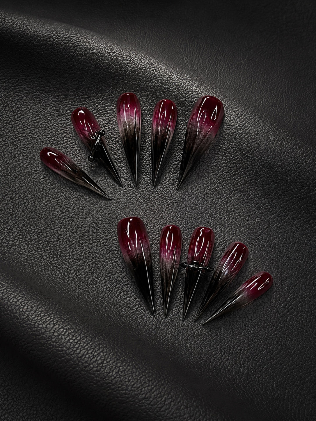 Burgundy Gradient Spike Goth