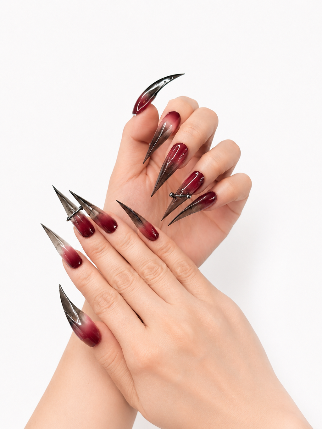 Burgundy Gradient Spike Goth