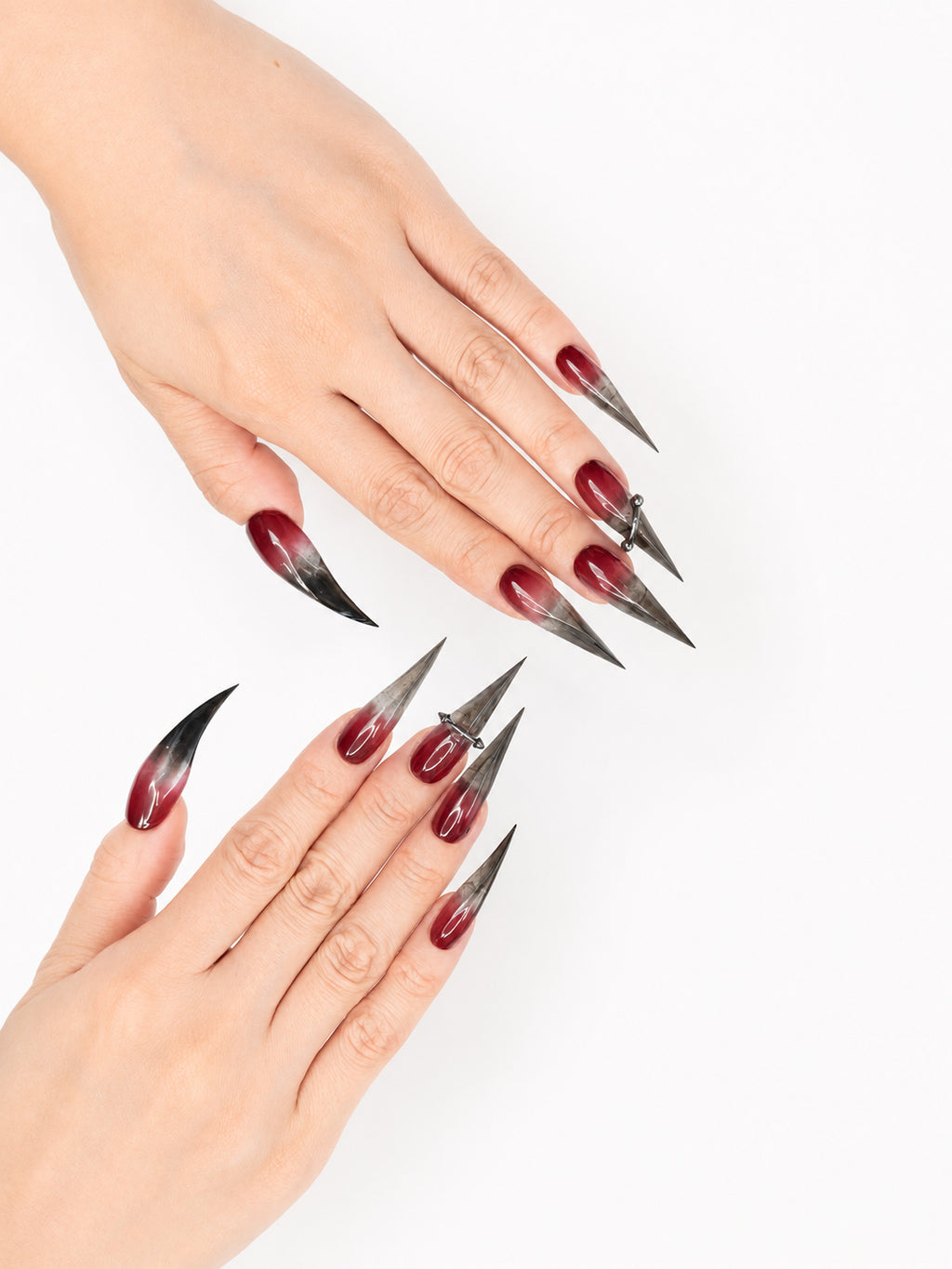 Burgundy Gradient Spike Goth