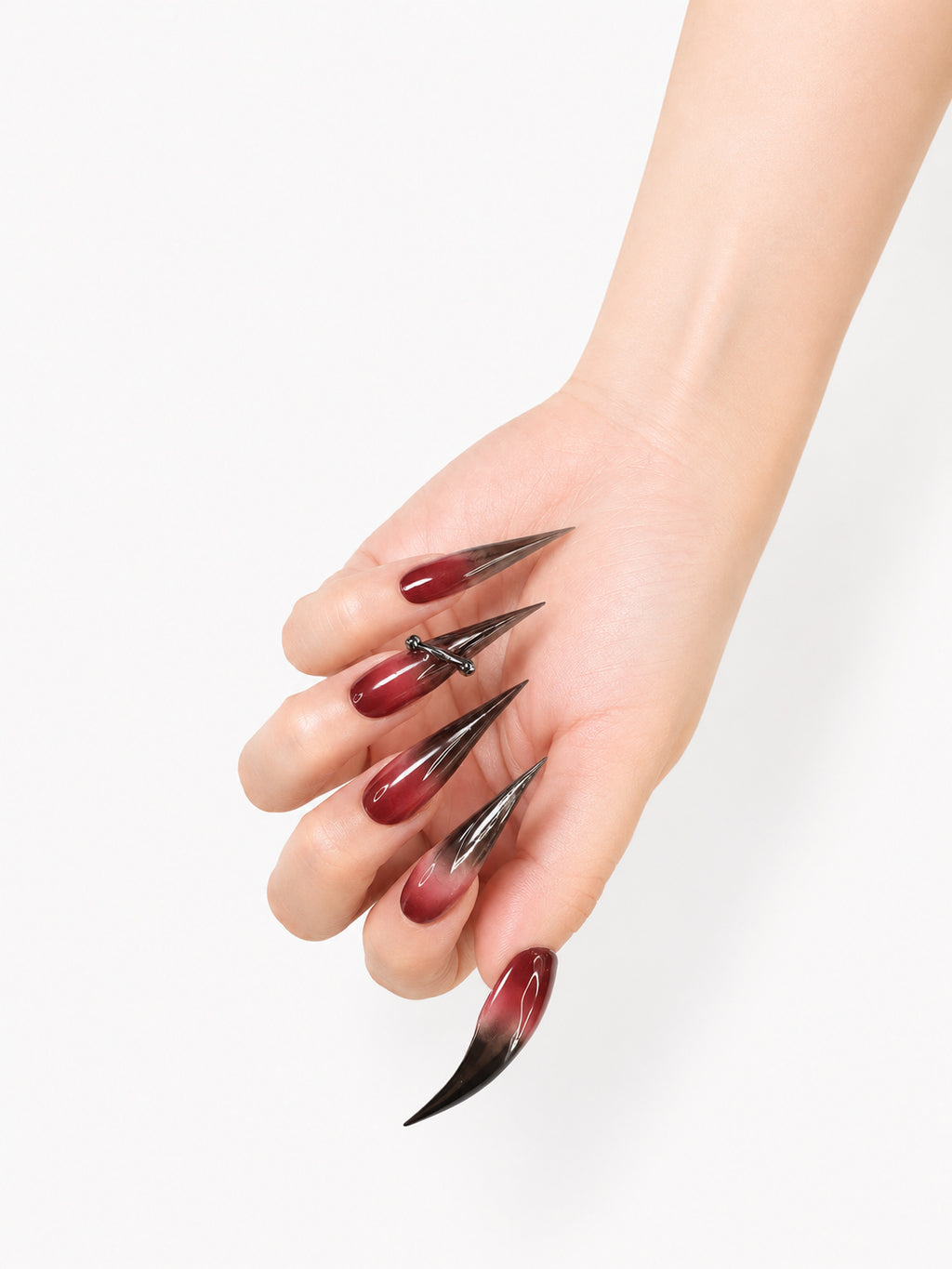 Burgundy Gradient Spike Goth