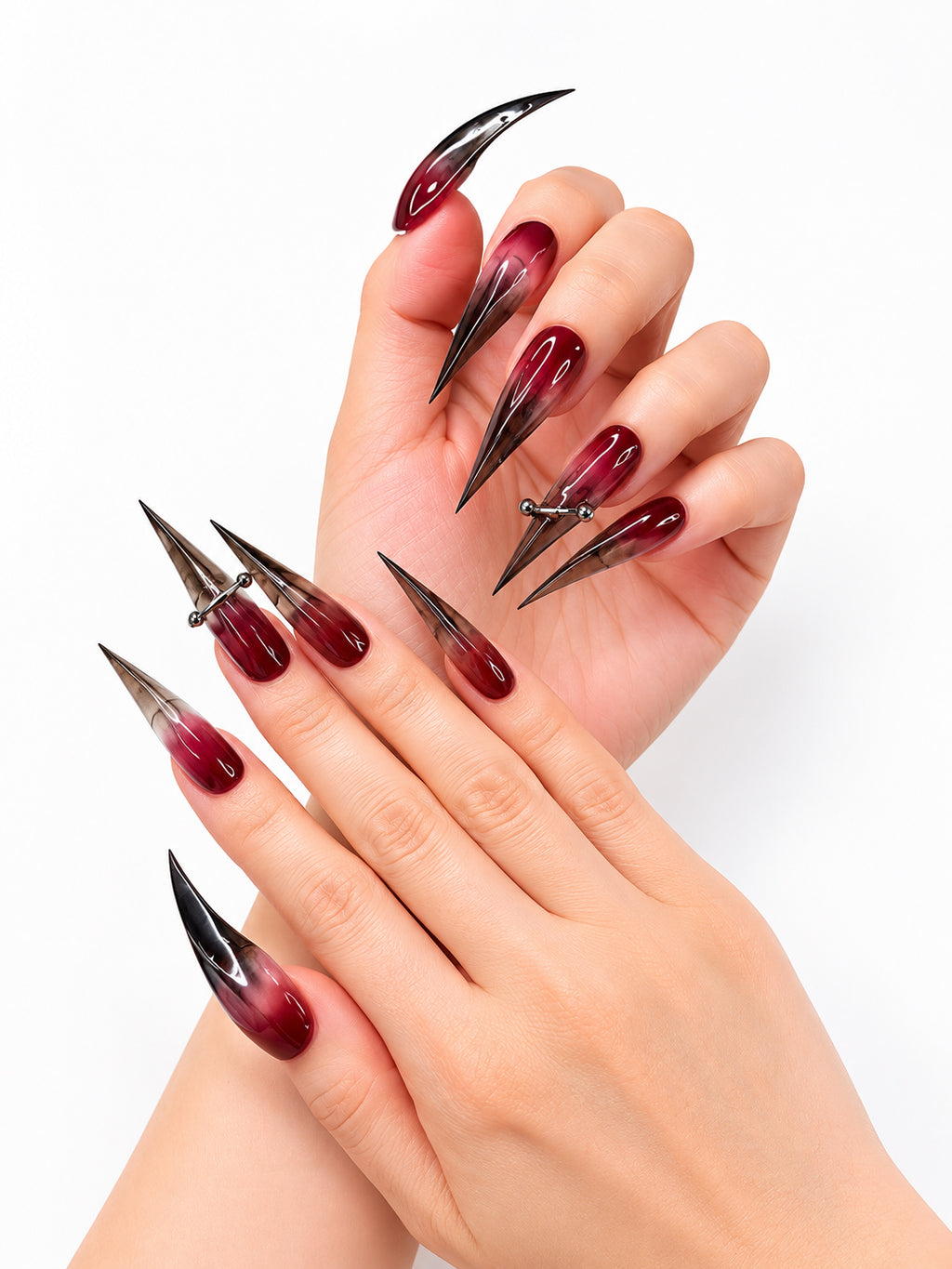 Burgundy Gradient Spike Goth
