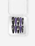 Dark Purple Grid Rhinestone Goth