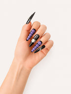Dark Purple Grid Rhinestone Goth