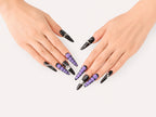 Dark Purple Grid Rhinestone Goth