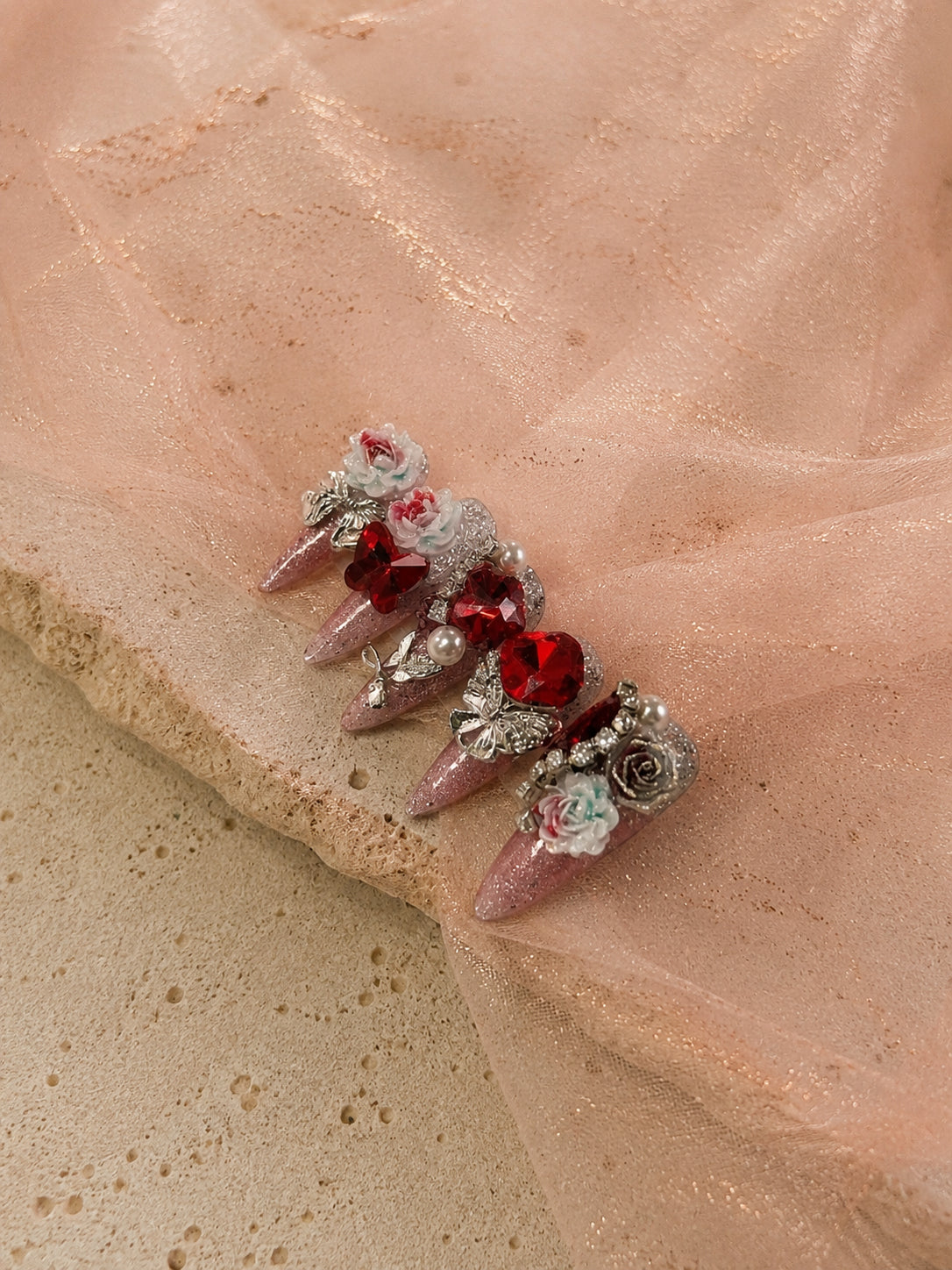 Pink Glitter Ruby Rose