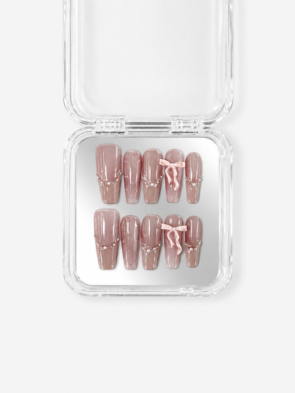 Nude Pink Pearl Ribbon