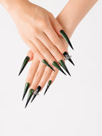 Dark Green Saturn Cross Goth