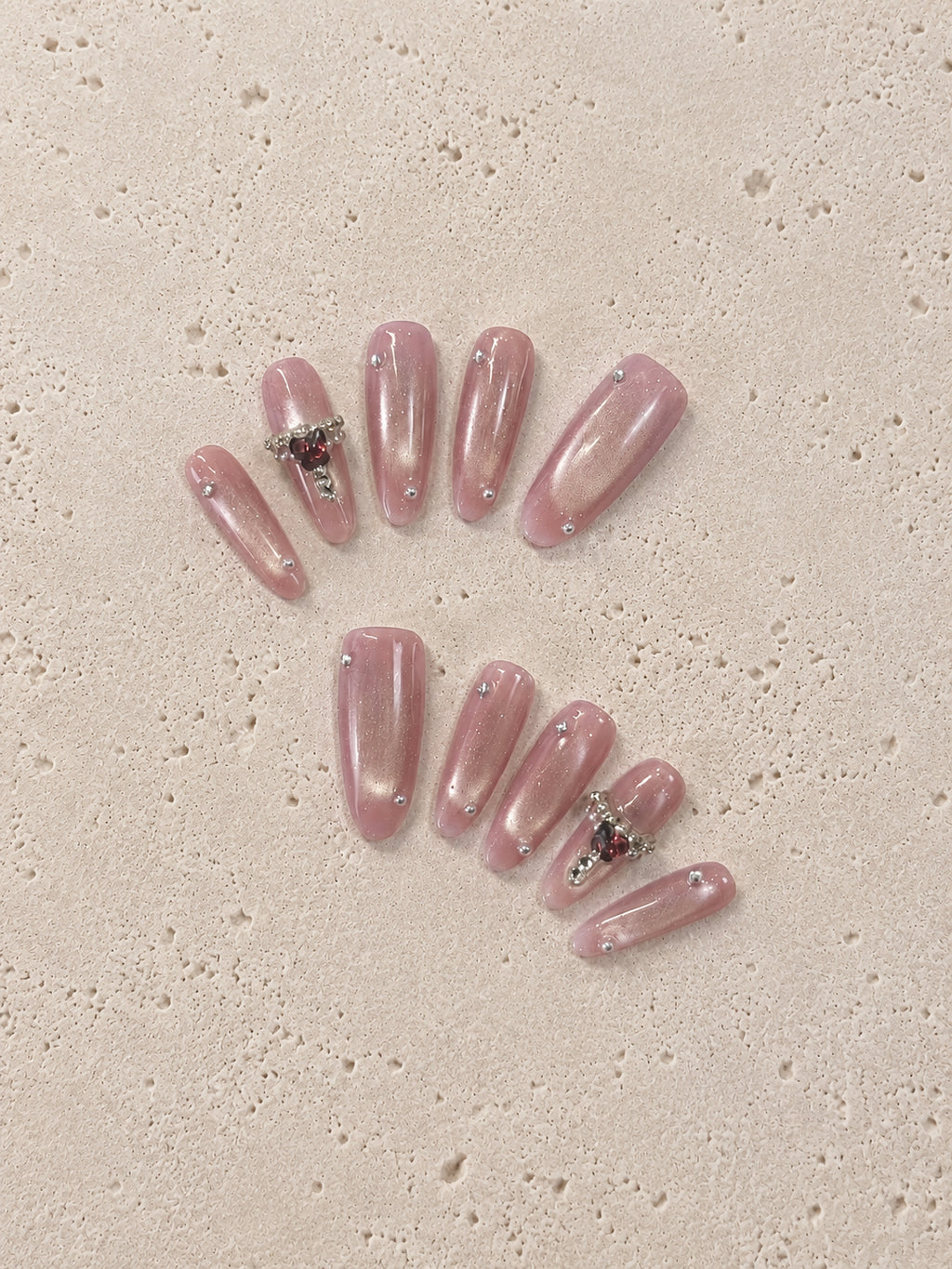 Blush Silver CatEye Heart